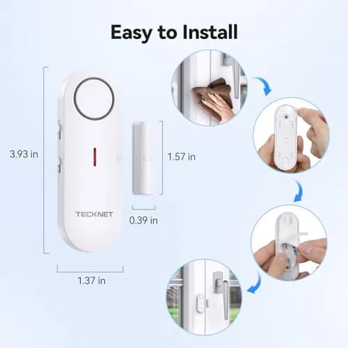 TECKNET Door Alarms for Kids Safety 3 Pack | Wireless Window & Door Security with 3-Level Volume thumbnail 4
