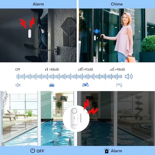TECKNET Door Alarms for Kids Safety 3 Pack | Wireless Window & Door Security with 3-Level Volume thumbnail 2