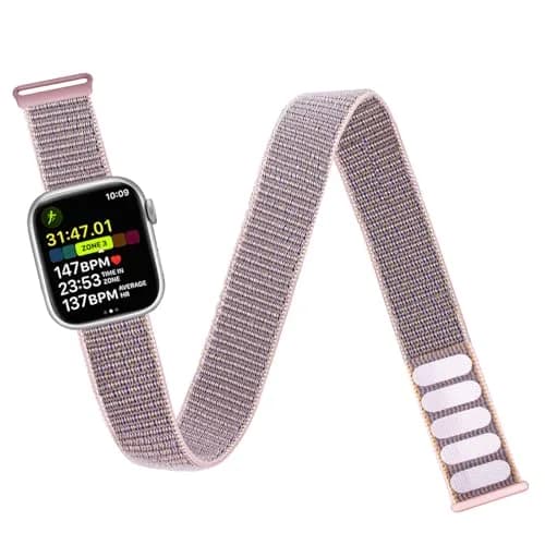 Keepamor Sport Ankle/Arm Band for Apple Watch 49/46/45/44/42/41/40/38mm SandPink | Breathable Nylon with Hook-and-Loop Fastener thumbnail 1