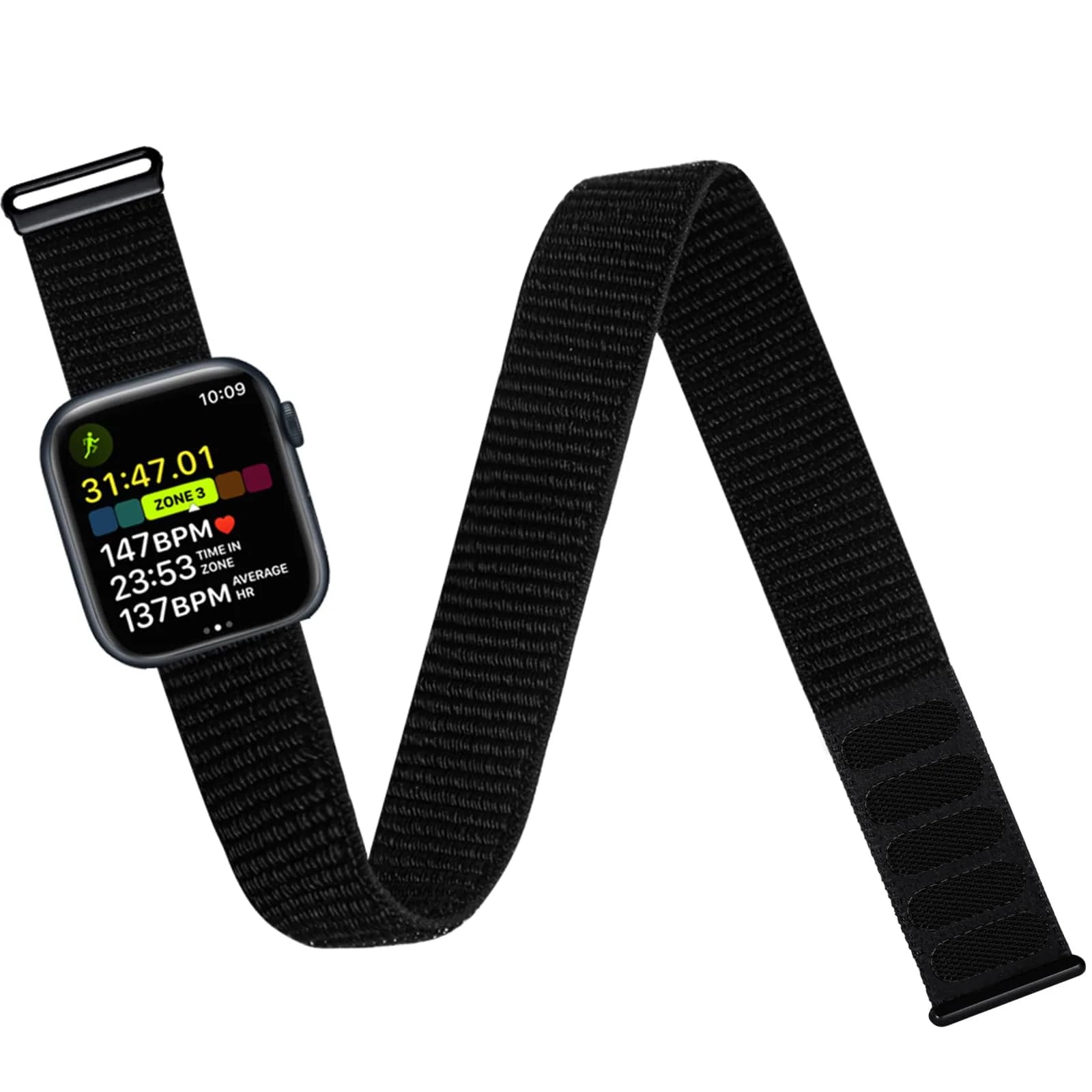 Keepamor Ankle/Arm Band for Apple Watch, Breathable Nylon Sport Loop | Fits 19-42 cm (7.5-16.5 in) Ankle or Arm
