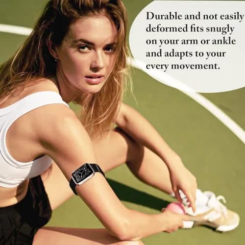 Keepamor Ankle/Arm Band for Apple Watch, Breathable Nylon Sport Loop | Fits 19-42 cm (7.5-16.5 in) Ankle or Arm thumbnail 3