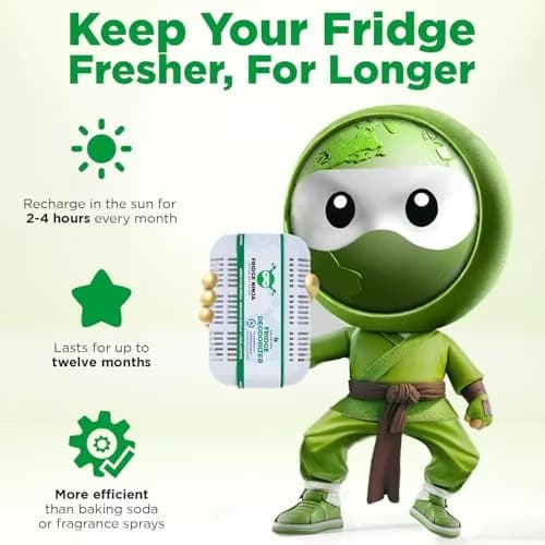 Ellis Harper Fridge Ninja XL Pack Refrigerator Deodorizer | Bamboo Charcoal Odor Eliminator (1 Count) thumbnail 4