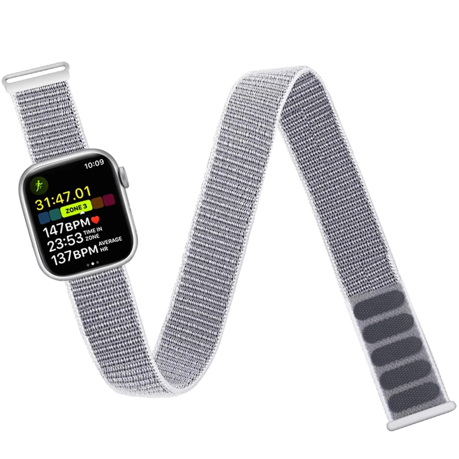 Keepamor Sport Ankle/Arm Band Compatible with Apple Watch 49/46/45/44/42/41/40/38mm, 19-41cm (7.5-16.5") | Breathable Nylon with Hook-and-Loop Fastener - main product image