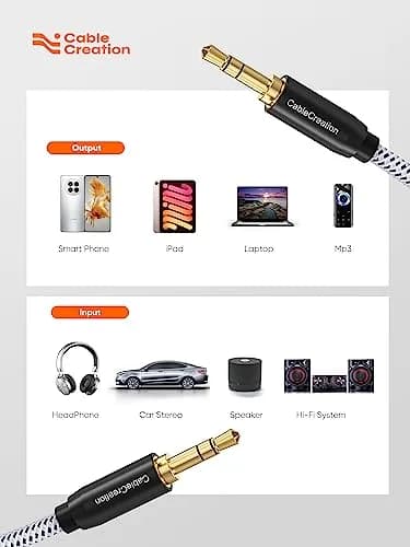 CableCreation 3Pack 3.5mm Aux Cable 6FT/1.8m | Gold Plated Audio Cord for All Devices thumbnail 7