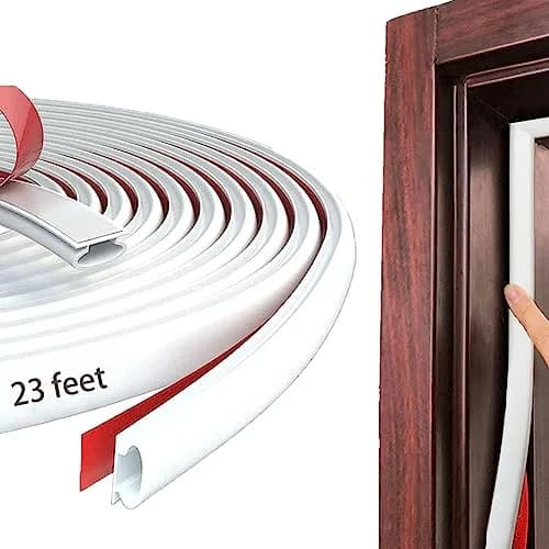 pundin White D-Shape Weather Stripping Seal 7m (23ft) | Blocks Drafts, Noise, and Dust thumbnail 1