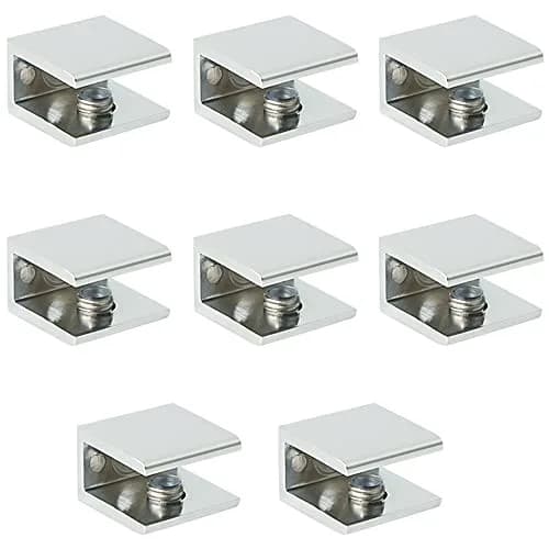 SAYAYO Glass Shelf Brackets, Adjustable for 6-12 mm Wood/Glass Shelf, 8PCS | Durable Metal Alloy Support thumbnail 1