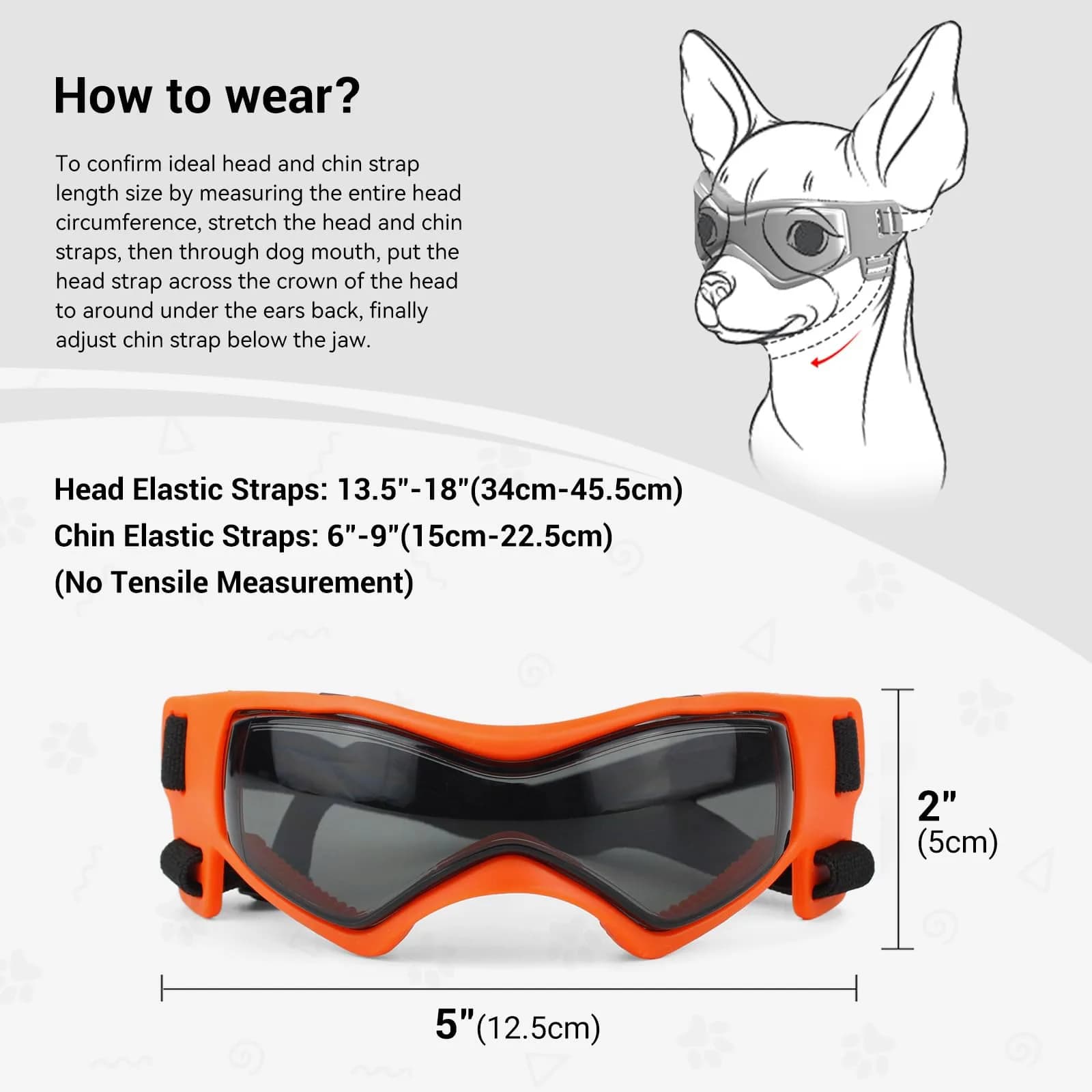 Enjoying Cool Orange Dog Goggles for Small Breeds with UV Protection - view 4