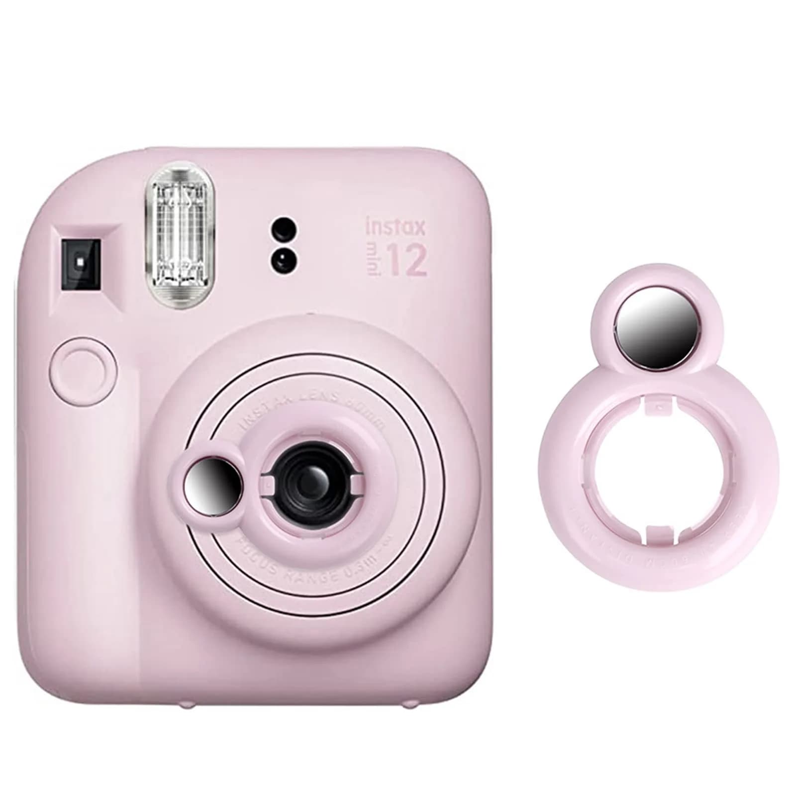 Rieibi Selfie Mirror for Fujifilm Instax Mini 12 Camera | Macro Lens with Self-Portrait Mirror — Pink