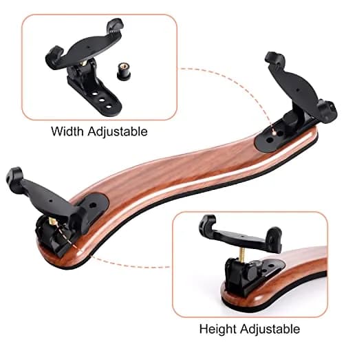 SUEWIO Violin Shoulder Rest for 4/4 and 3/4 Size, Imitation Wood Grain with EVA Foam Pad & Adjustable Feet | Lightweight & Secure Grip thumbnail 3