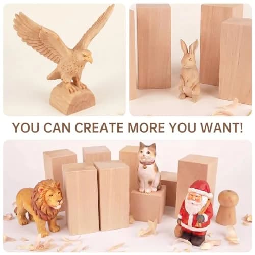 PONGJA Basswood Carving Blocks 15.24 x 7.62 x 7.62 cm (6 x 3 x 3 inches) | Soft Wood for Beginners & DIY Crafts thumbnail 7