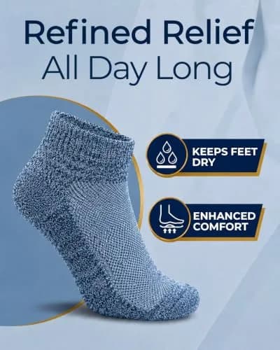 Pembrook Diabetic Socks for Men & Women - 6 Pairs Quarter Length, Medium | Unrestricted Foot Comfort & Breathable thumbnail 2