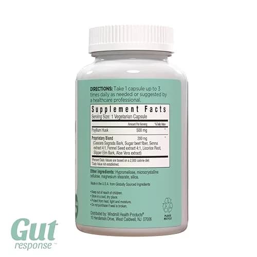 Windmill Gut Response CleanSweep Capsules Supports Digestive & Bowel Health, 90 Vegan Servings thumbnail 2
