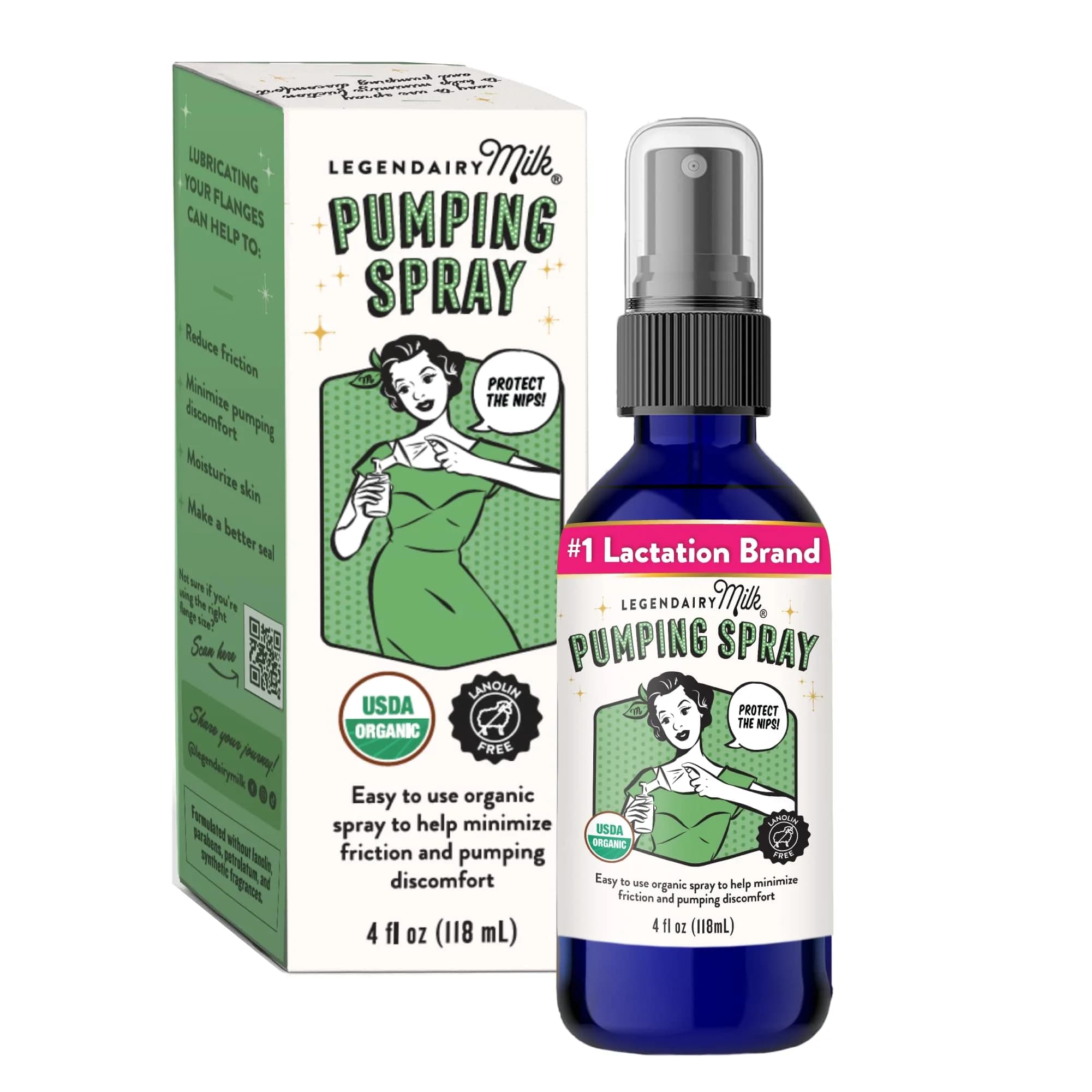 Legendairy Milk Pumping Spray 4 oz (118 ml) | Organic Lubricant for Breast Shields & Flanges - main product image