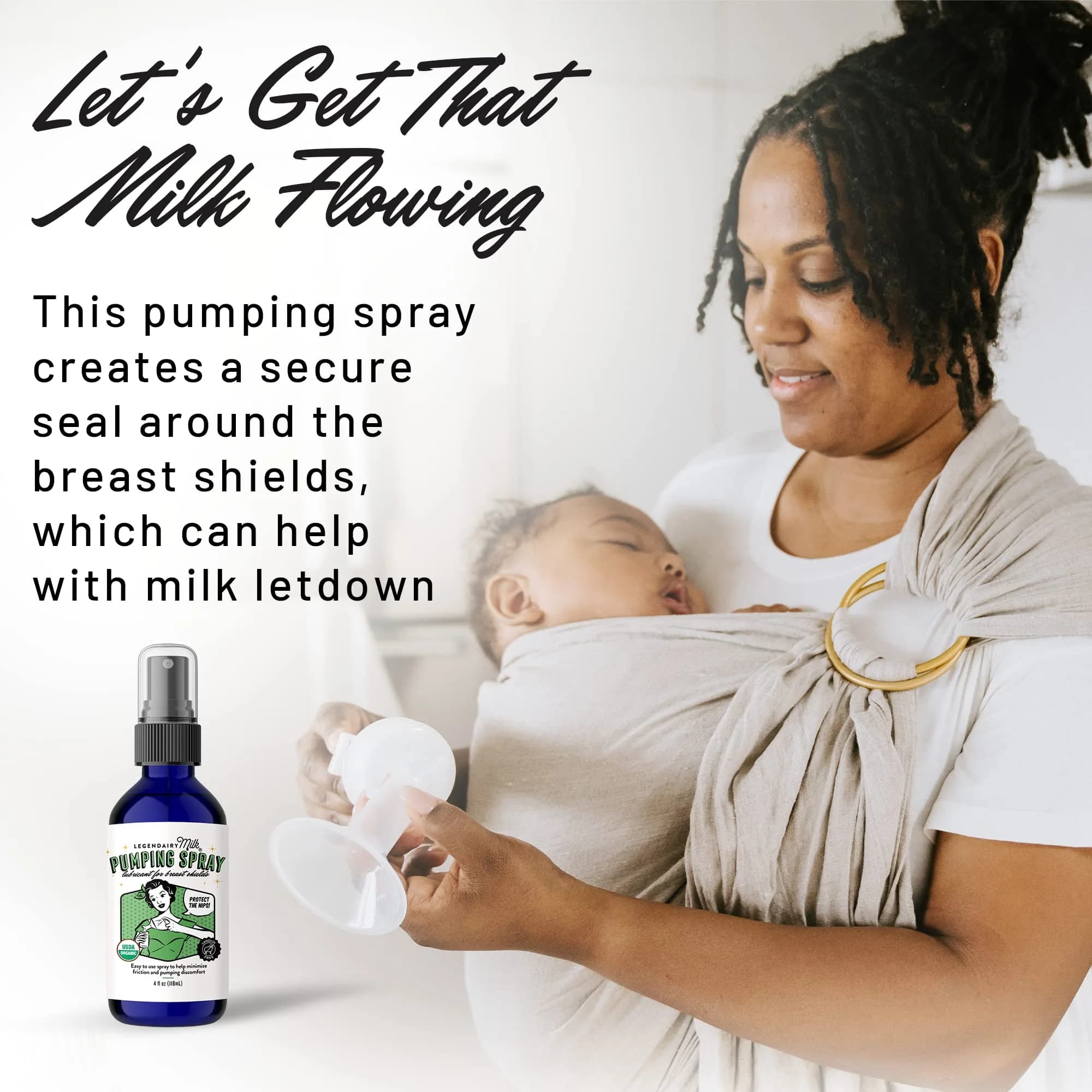 Legendairy Milk Pumping Spray 4 oz (118 ml) | Organic Lubricant for Breast Shields & Flanges - view 7