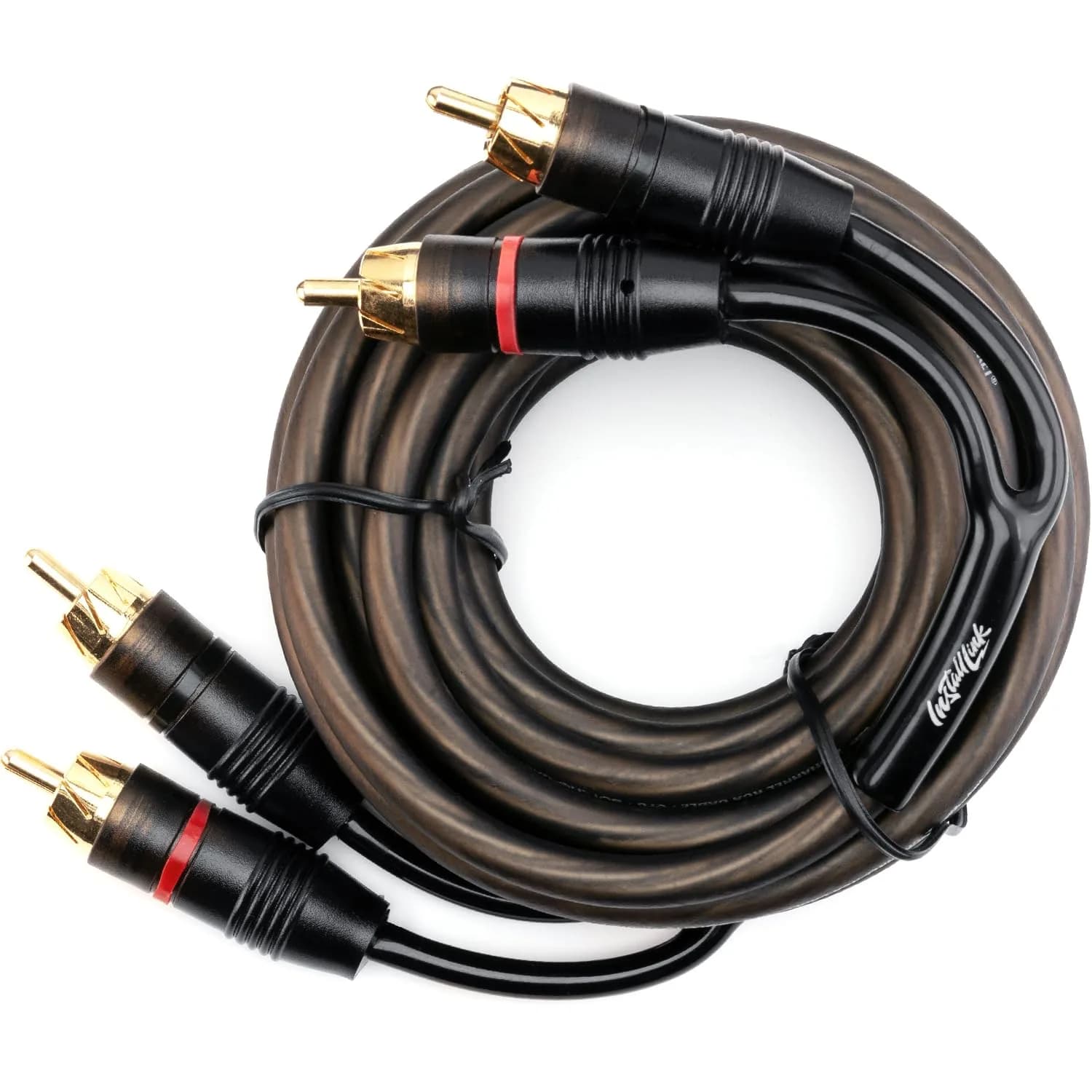 Install Link RCA Audio Cable 12ft | OFC 2-Male Stereo Subwoofer & TV