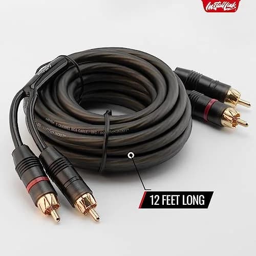 Install Link RCA Audio Cable 12ft | OFC 2-Male Stereo Subwoofer & TV thumbnail 4