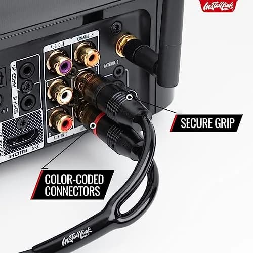 Install Link RCA Audio Cable 12ft | OFC 2-Male Stereo Subwoofer & TV thumbnail 6
