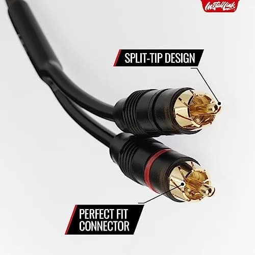 Install Link RCA Audio Cable 20ft | OFC 2-Male to 2-Male, Stereo & Subwoofer thumbnail 3