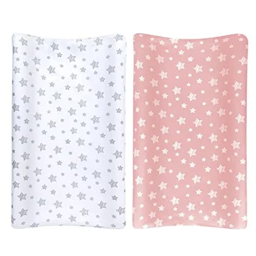 Moonsea Changing Pad Cover for Girls, Soft Unisex Diaper Change Table Sheets 4-Pack | Fits 32"x16" Contoured Pads thumbnail 6