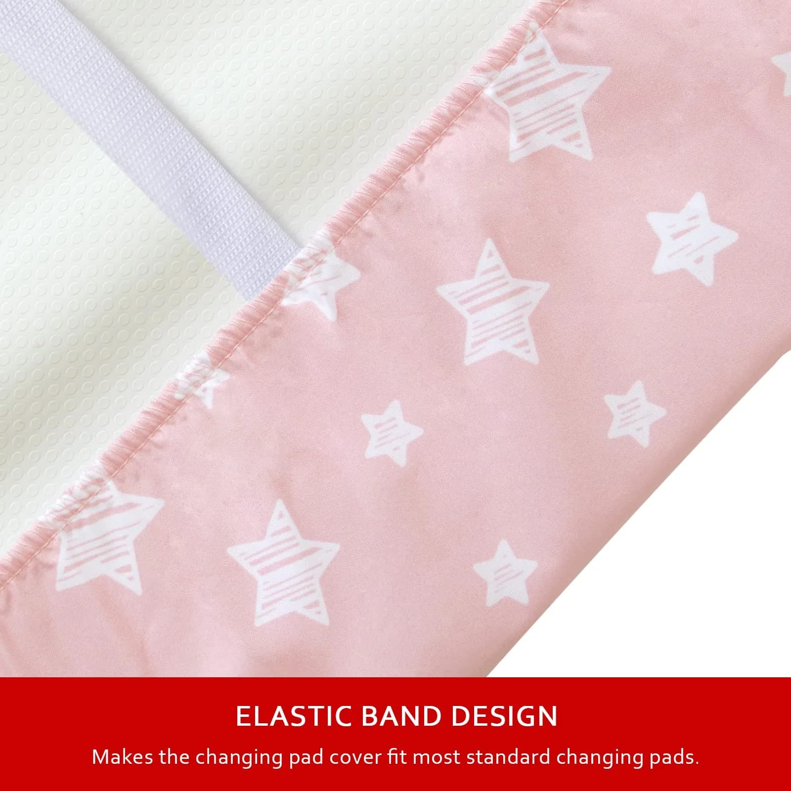 Moonsea Changing Pad Cover for Girls, Soft Unisex Diaper Change Table Sheets 4-Pack | Fits 32"x16" Contoured Pads - view 3