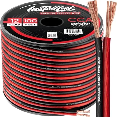 Install Link 12 AWG Gauge Speaker Wire Cable 100 Feet (30.5m) | Premium CCA for Home Theater & Car Audio thumbnail 1