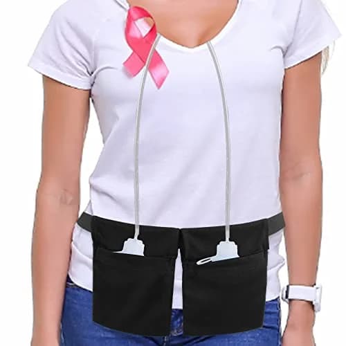 Thinp Mastectomy Drain Holder & Shower Bag Set | Adjustable Black Cloth for Post Surgery Recovery (2-Piece Set) thumbnail 4