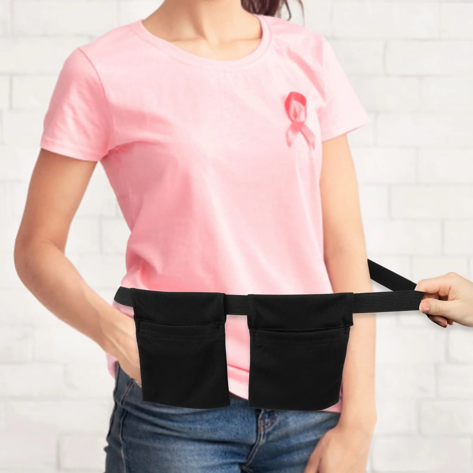 Thinp Mastectomy Drain Holder & Shower Bag Set | Adjustable Black Cloth for Post Surgery Recovery (2-Piece Set) - view 6