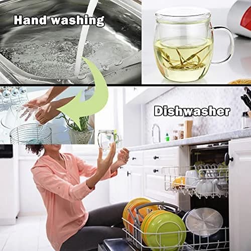 Bunhut Glass Tea Cup with Infuser and Lid | 17 oz Clear Borosilicate Mug for Hot & Cold Beverages thumbnail 6