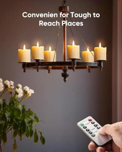 Homemory Rechargeable Flameless Votive Candles 2" x 2" | Remote Timer, 6 Pack, Battery & USB Powered thumbnail 5