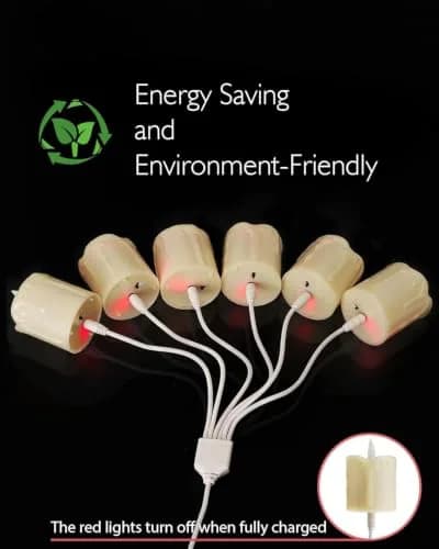 Homemory Rechargeable Flameless Votive Candles 2" x 2" | Remote Timer, 6 Pack, Battery & USB Powered thumbnail 2