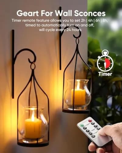 Homemory Rechargeable Flameless Votive Candles 2" x 2" | Remote Timer, 6 Pack, Battery & USB Powered thumbnail 4