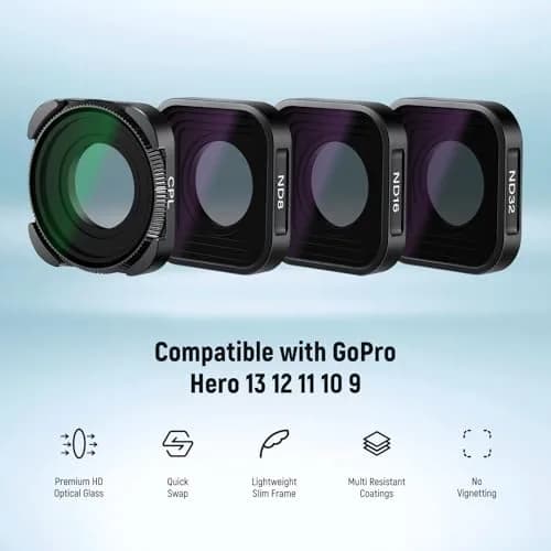 NEEWER ND & CPL Filter Set for GoPro Hero 13/12/11/10/9, 4 Pack | 4 Filters + Case thumbnail 2