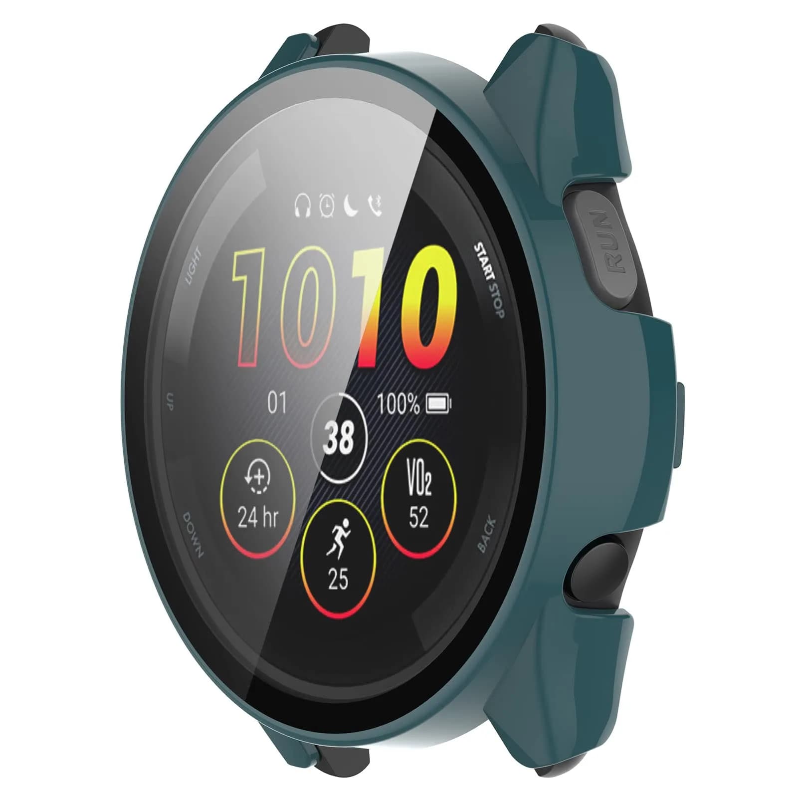 BabyValley Hard PC Case Compatible with Garmin Forerunner 265 Smartwatch 42mm (3-Pack, Green/Apricot/Black) | Full Screen Protection - view 5