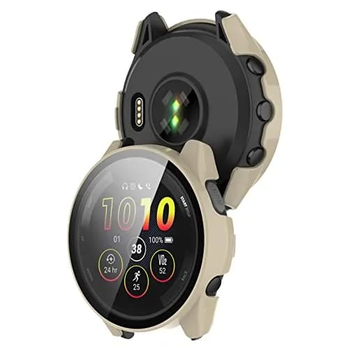 BabyValley Hard PC Case Compatible with Garmin Forerunner 265 Smartwatch 42mm (3-Pack, Green/Apricot/Black) | Full Screen Protection thumbnail 7
