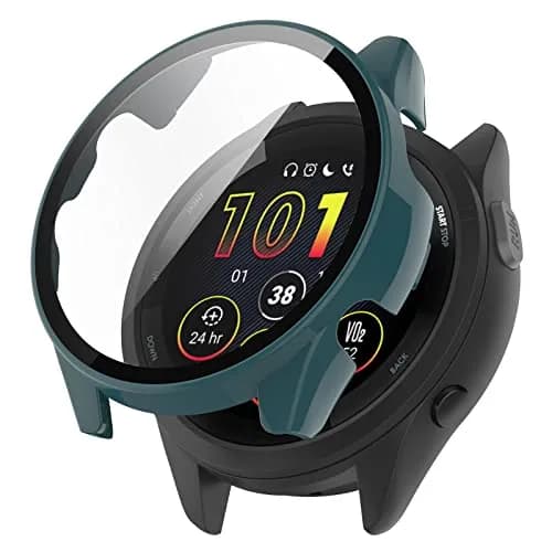 BabyValley Hard PC Case Compatible with Garmin Forerunner 265 Smartwatch 42mm (3-Pack, Green/Apricot/Black) | Full Screen Protection thumbnail 8