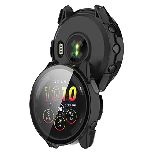 BabyValley Hard PC Case Compatible with Garmin Forerunner 265 Smartwatch 42mm (3-Pack, Green/Apricot/Black) | Full Screen Protection thumbnail 3