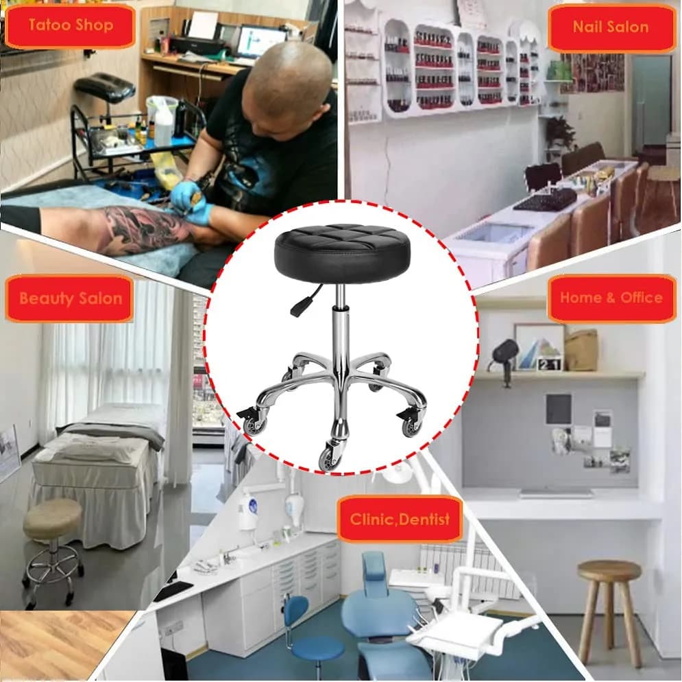 McDooFly Adjustable Heavy Duty Stool - Swivel Backless Chair for Salon & Office, 18-22 in thumbnail 9
