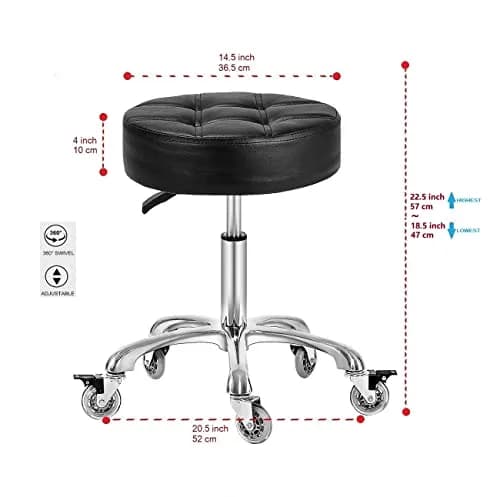McDooFly Adjustable Heavy Duty Stool - Swivel Backless Chair for Salon & Office, 18-22 in thumbnail 2