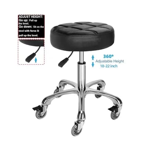 McDooFly Adjustable Heavy Duty Stool - Swivel Backless Chair for Salon & Office, 18-22 in thumbnail 3