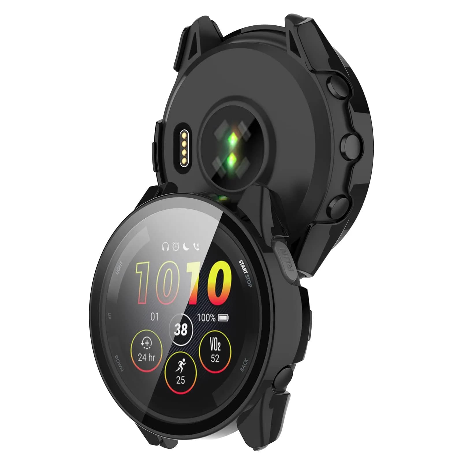 BabyValley Hard PC Case Compatible with Garmin Forerunner 265 Smartwatch Accessory (3-Pack, Black) - view 3
