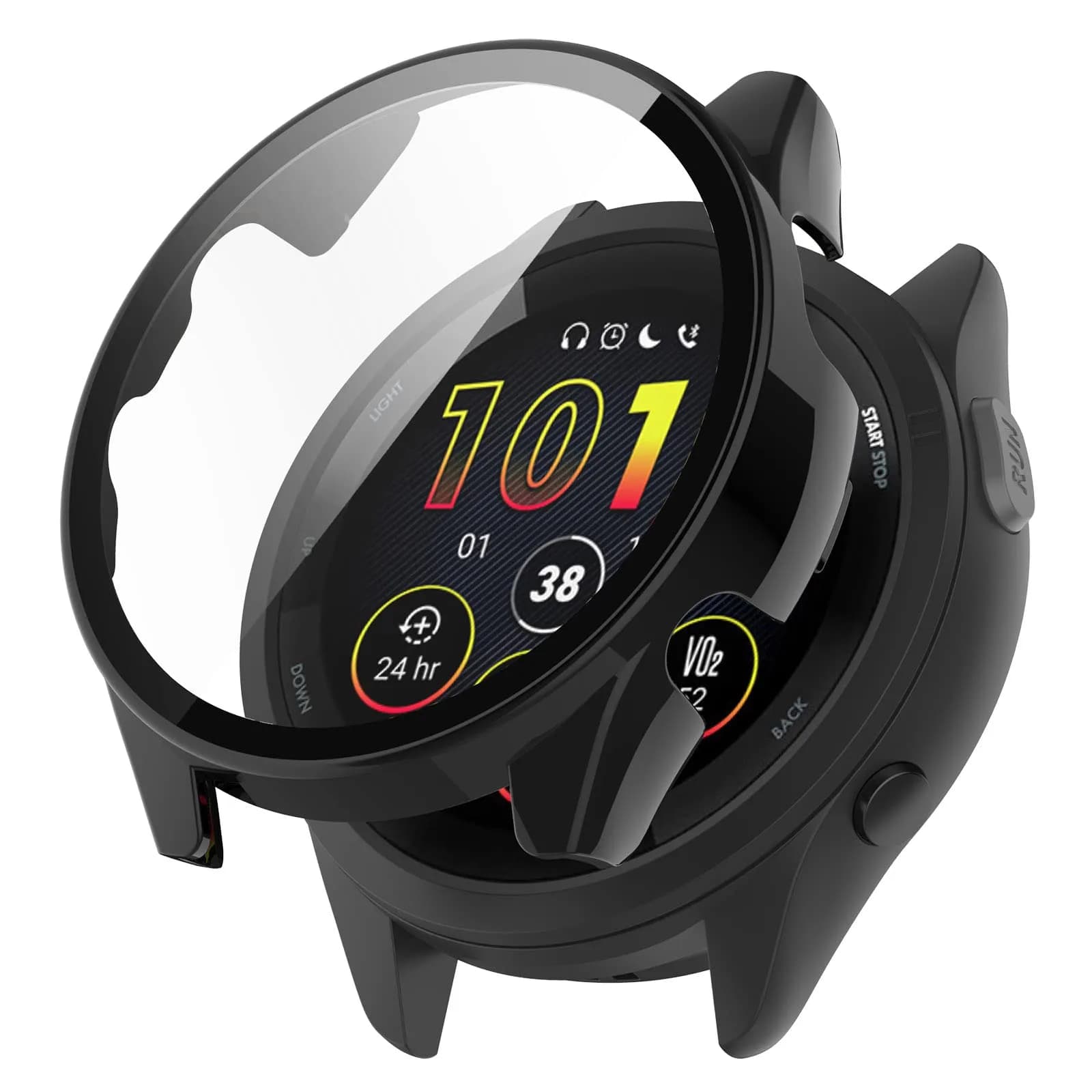 BabyValley Hard PC Case for Garmin Forerunner 265 Smartwatch | 3-Pack, Black/Blue/Clear - view 3