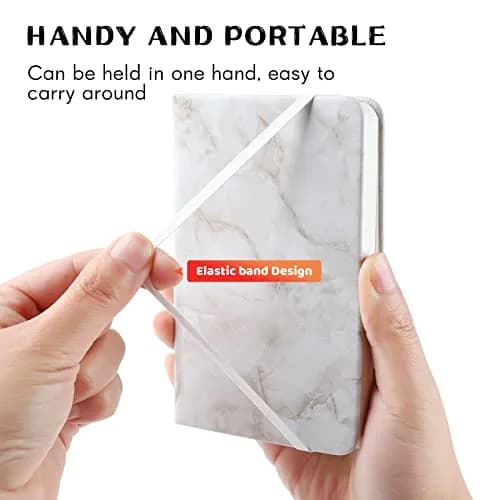 Animusphere Marble Pocket Notebook Set 200 Pages (10.2 x 14.5 cm / 4 x 5.7 inches) | Soft Leather Cover, Pen Holder, Page Marker thumbnail 4