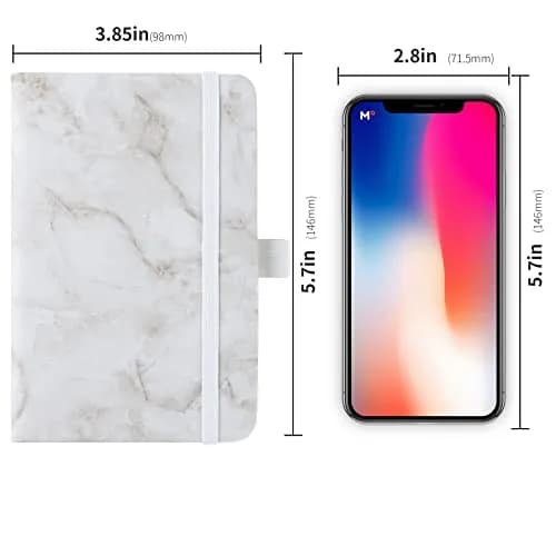 Animusphere Marble Pocket Notebook Set 200 Pages (10.2 x 14.5 cm / 4 x 5.7 inches) | Soft Leather Cover, Pen Holder, Page Marker thumbnail 5