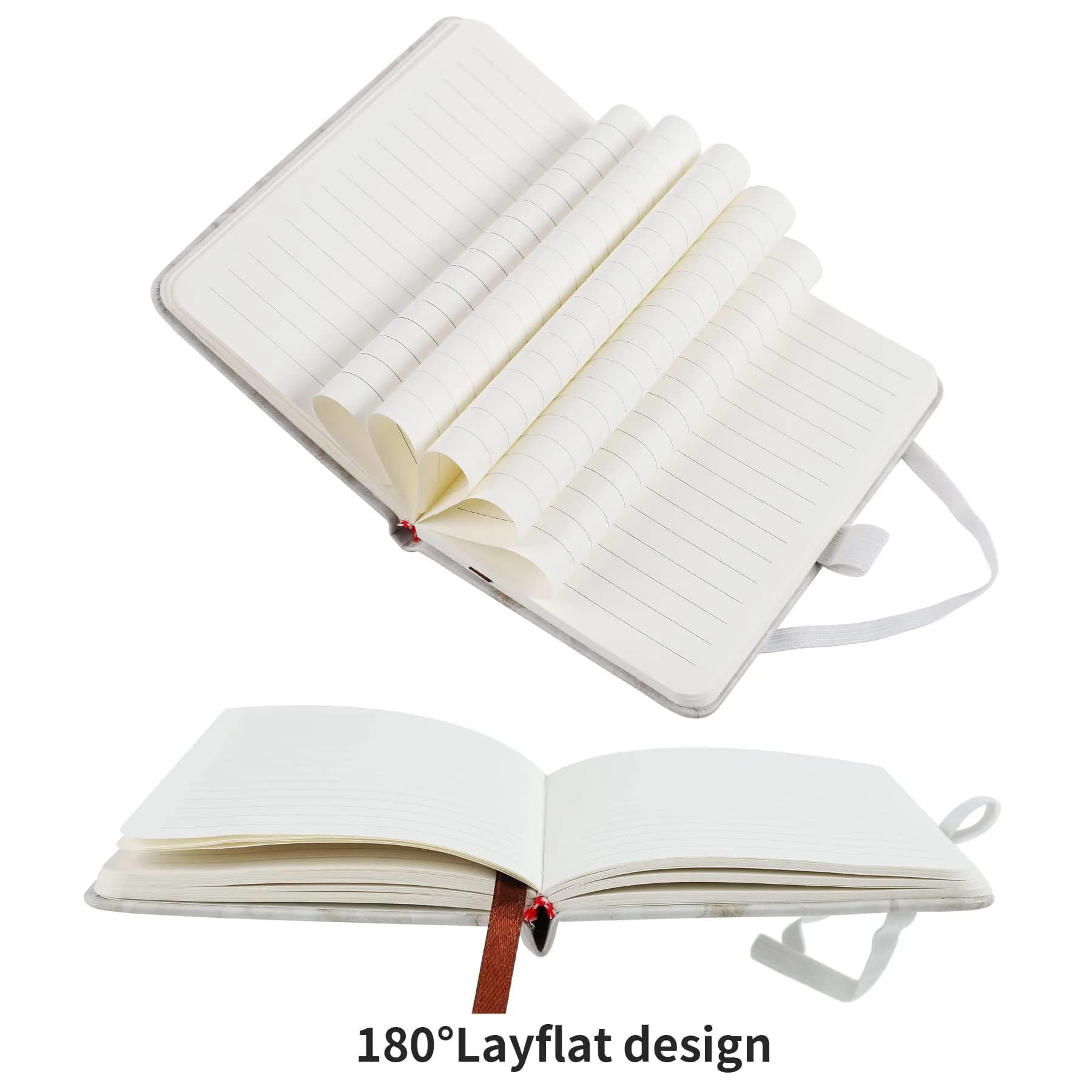 Animusphere Green 2Pack Pocket Notebook Small Notebook Journal Notebook 4 inches x 5.7 inches 200 Pages Leather Cover With Pen Holder Page Marker Ribbons - view 2