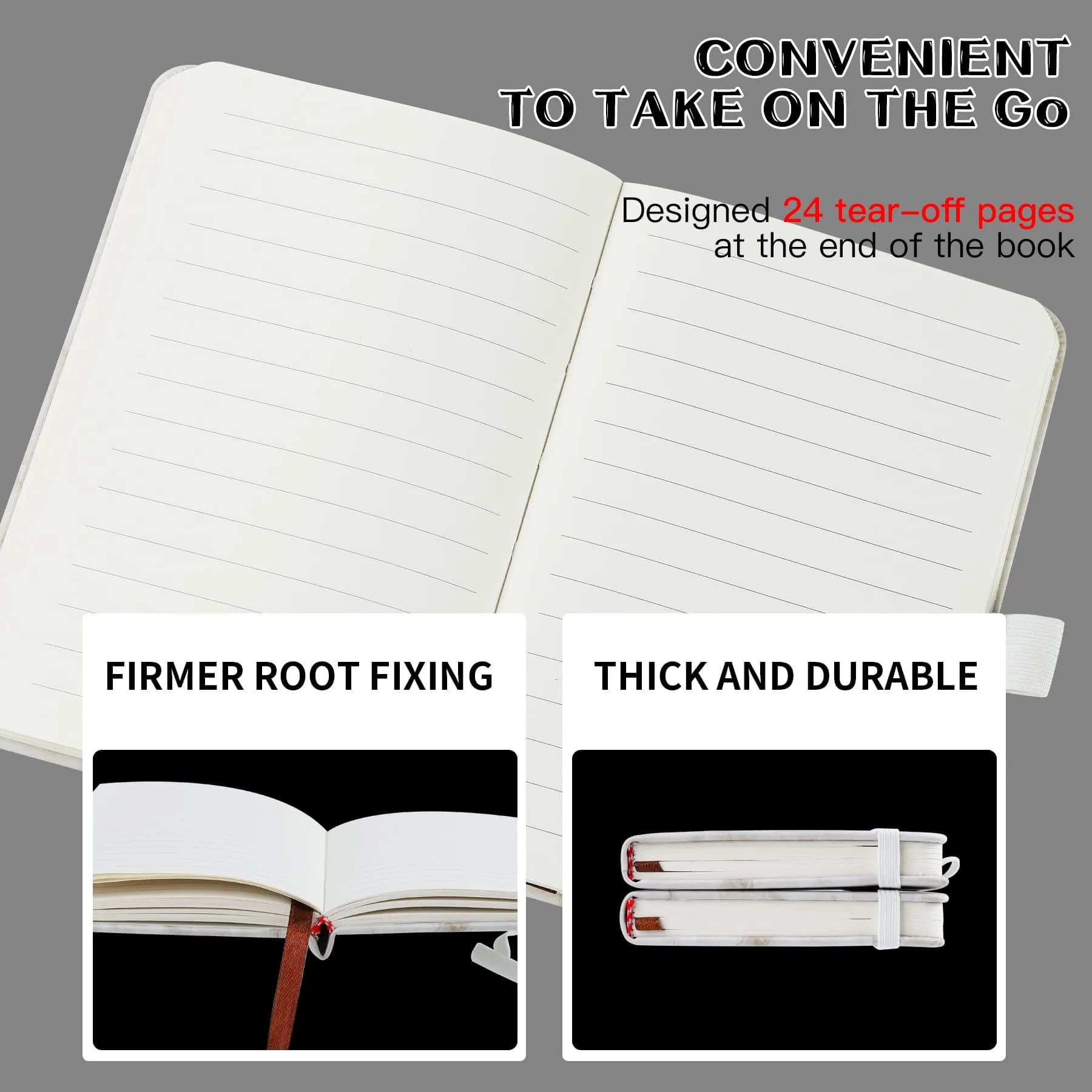 Animusphere Green 2Pack Pocket Notebook Small Notebook Journal Notebook 4 inches x 5.7 inches 200 Pages Leather Cover With Pen Holder Page Marker Ribbons - view 3