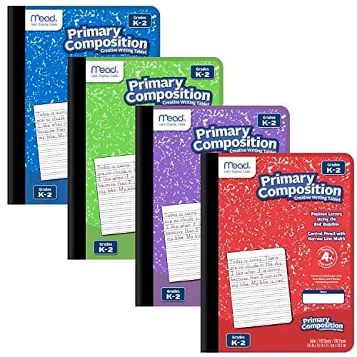 Mead Primary Composition Book 4 Pack | Grades K-2, 7-1/2" x 9-3/4" | Assorted Colors thumbnail 1