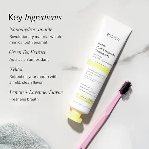 Boka Nano Hydroxyapatite Toothpaste Lemon Lavender 355ml (12 Fl Oz) | Fluoride-Free Enamel Care thumbnail 5