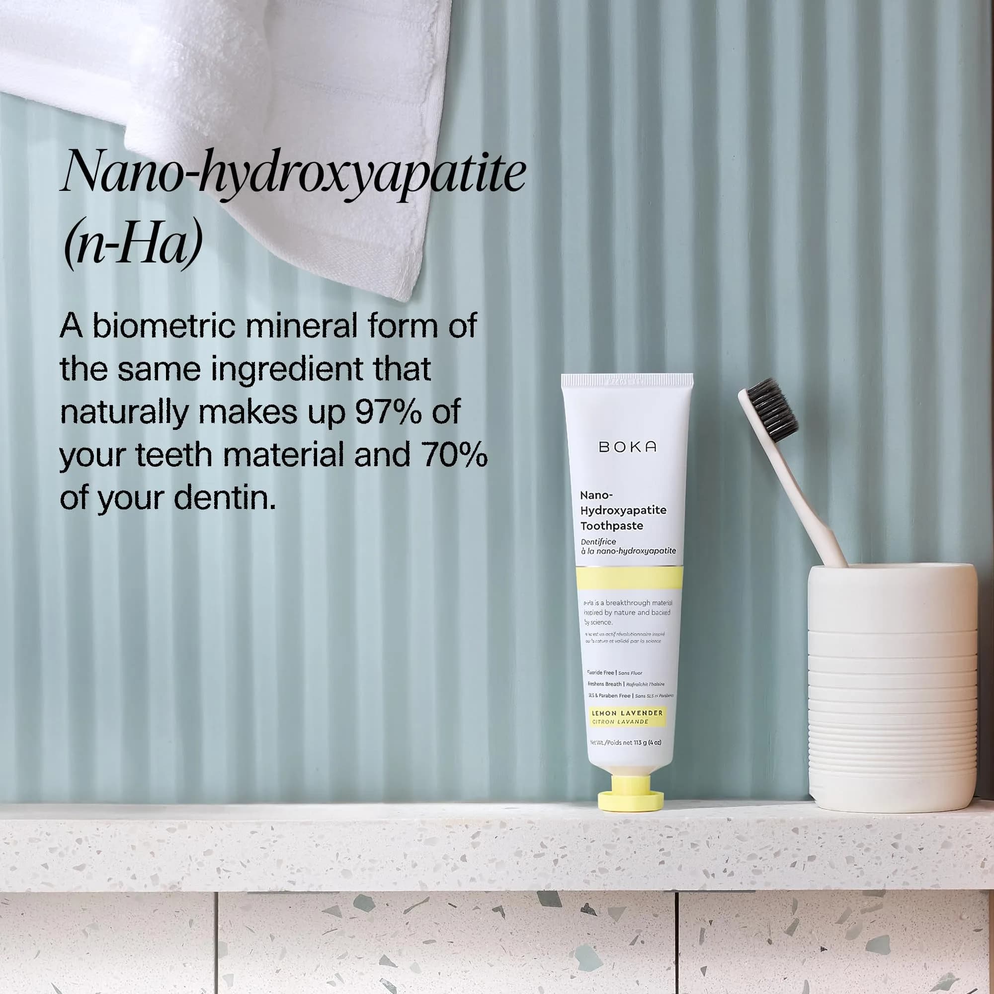 Boka Nano Hydroxyapatite Toothpaste Lemon Lavender 355ml (12 Fl Oz) | Fluoride-Free Enamel Care - view 4