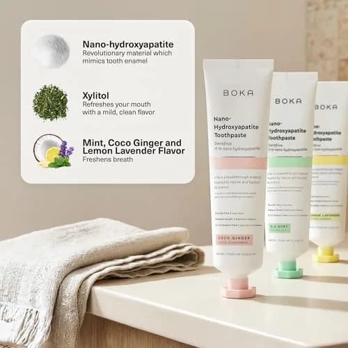 Boka Fluoride-Free Toothpaste Bundle with Nano Hydroxyapatite | 102g (3.6 Oz) 3-Pack thumbnail 5