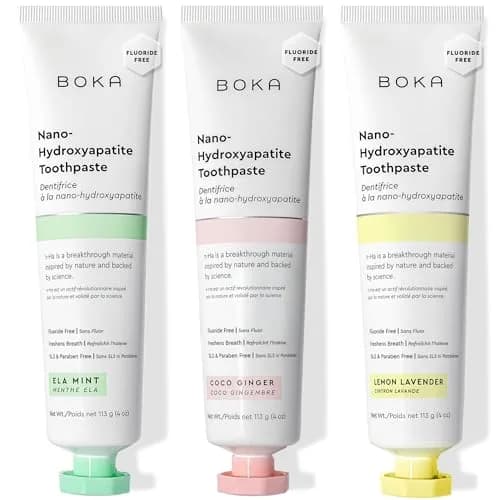 Boka Fluoride-Free Toothpaste Bundle with Nano Hydroxyapatite | 102g (3.6 Oz) 3-Pack thumbnail 1